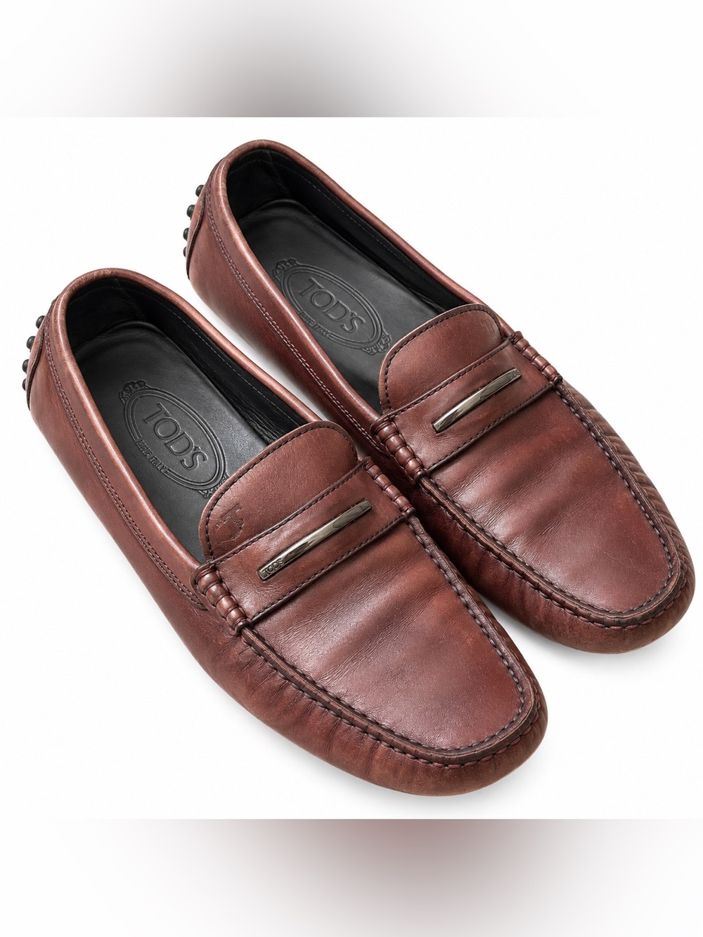 TOD’S Gommino Brown Leather Driver Loafers